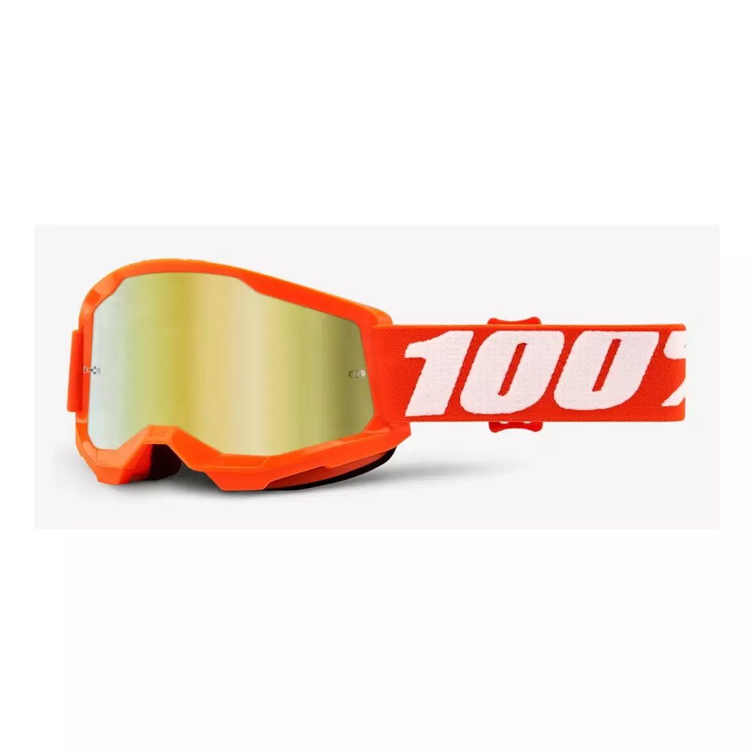 100% Junior Fahrradbrille STRATA 2 JUNIOR (Goldspiegel Antibeschlagglas, LT 28%+/-5%) orange STO-50521-259-05