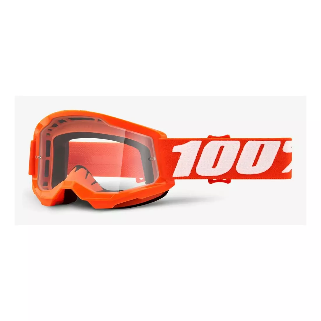 100% Junior Fahrradbrille STRATA 2 JUNIOR (transparentes Antibeschlagglas, LT 88%-92%) orange STO-50521-101-05