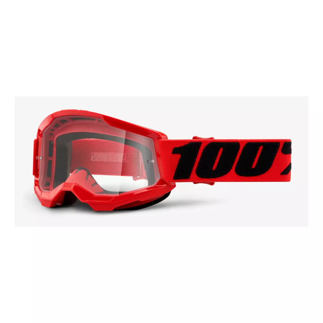 100% Junior Fahrradbrille STRATA 2 JUNIOR (transparentes Antibeschlagglas, LT 88%-92%) red STO-50521-101-03
