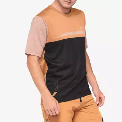 100% Sport-T-Shirt für Herren AIRMATIC orange-schwarz
