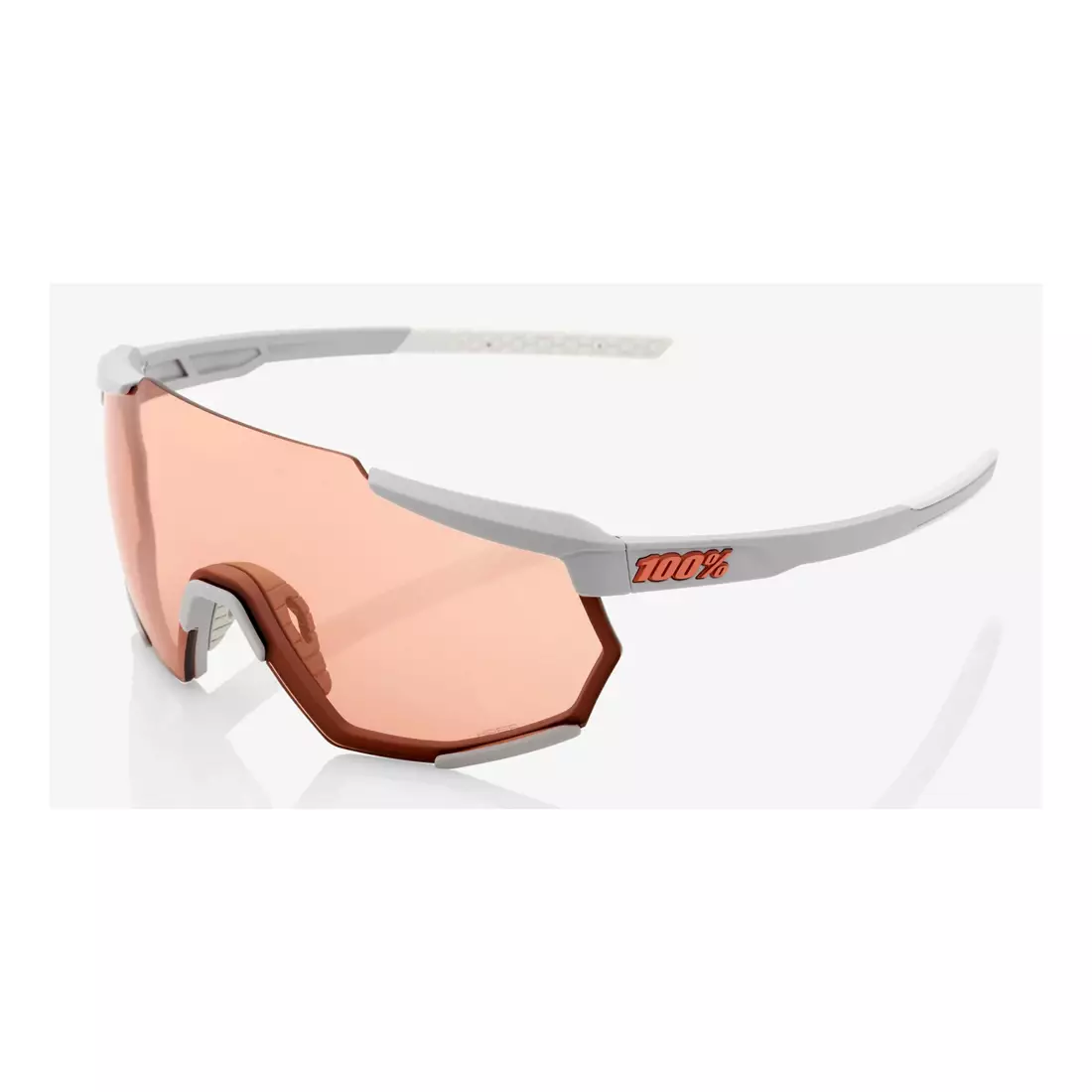 100% Sportbrille RACETRAP (Korallengläser, LT 52% + klare Gläser, LT 93%) soft tact stone grey STO-61037-289-79