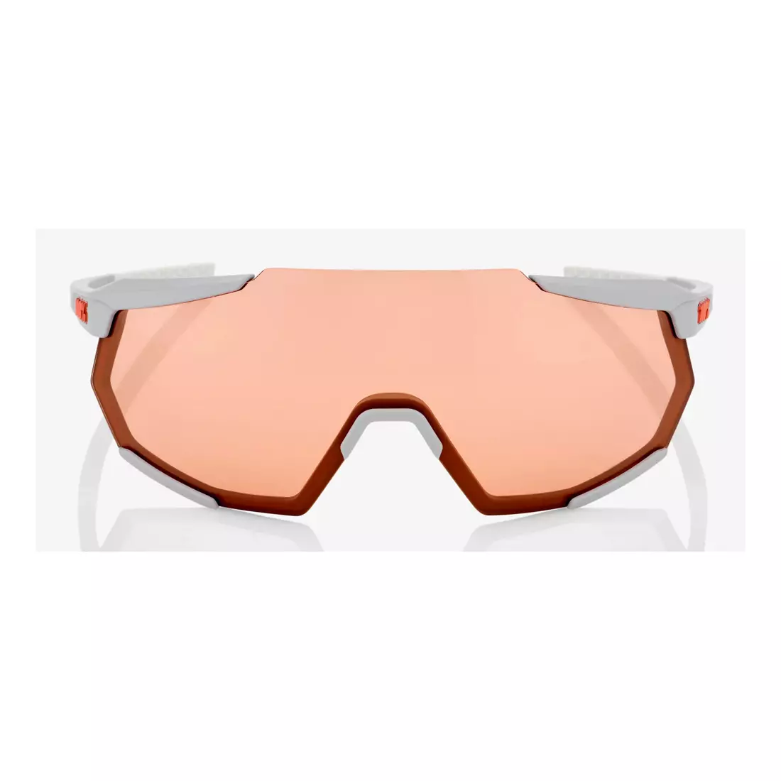 100% Sportbrille RACETRAP (Korallengläser, LT 52% + klare Gläser, LT 93%) soft tact stone grey STO-61037-289-79