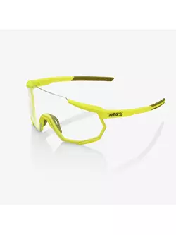 100% Sportbrille RACETRAP (schwarze Spiegelgläser, LT 11% + klare Gläser, LT 93%) soft tact banana STO-61037-004-61