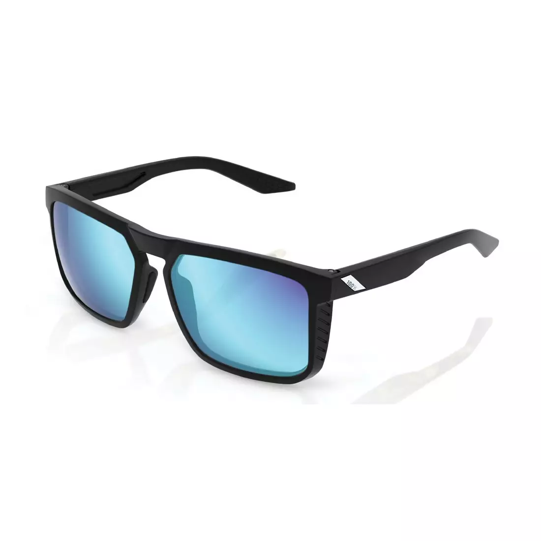 100% Sportbrille RENSHAW (blaues mehrschichtiges Spiegelglas, LT 15%) matte black STO-61038-019-75