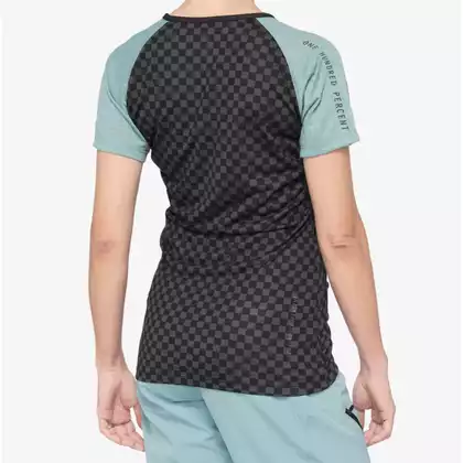 100% Sport-T-Shirt für Damen AIRMATIC schwarz und türkis