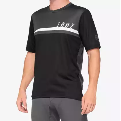 100% Herren Sport T-Shirt mit kurzen Ärmeln AIRMATIC black charcoal STO-41312-376-12