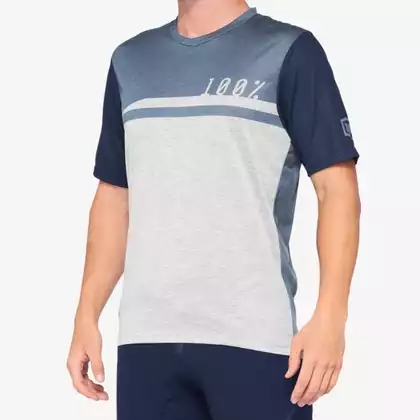 100% Herren Sport T-Shirt mit kurzen Ärmeln AIRMATIC steel blue grey STO-41312-427-12