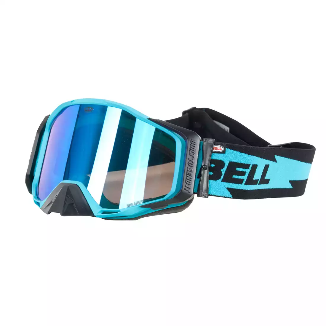 BELL Fahrrad-Brille BREAKER Bolt Matte Black/Blue (REFLEX REVO BLUE MIRROR - SMOKE TINT) BEL-7122856