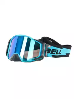 BELL Fahrrad-Brille BREAKER Bolt Matte Black/Blue (REFLEX REVO BLUE MIRROR - SMOKE TINT) BEL-7122856