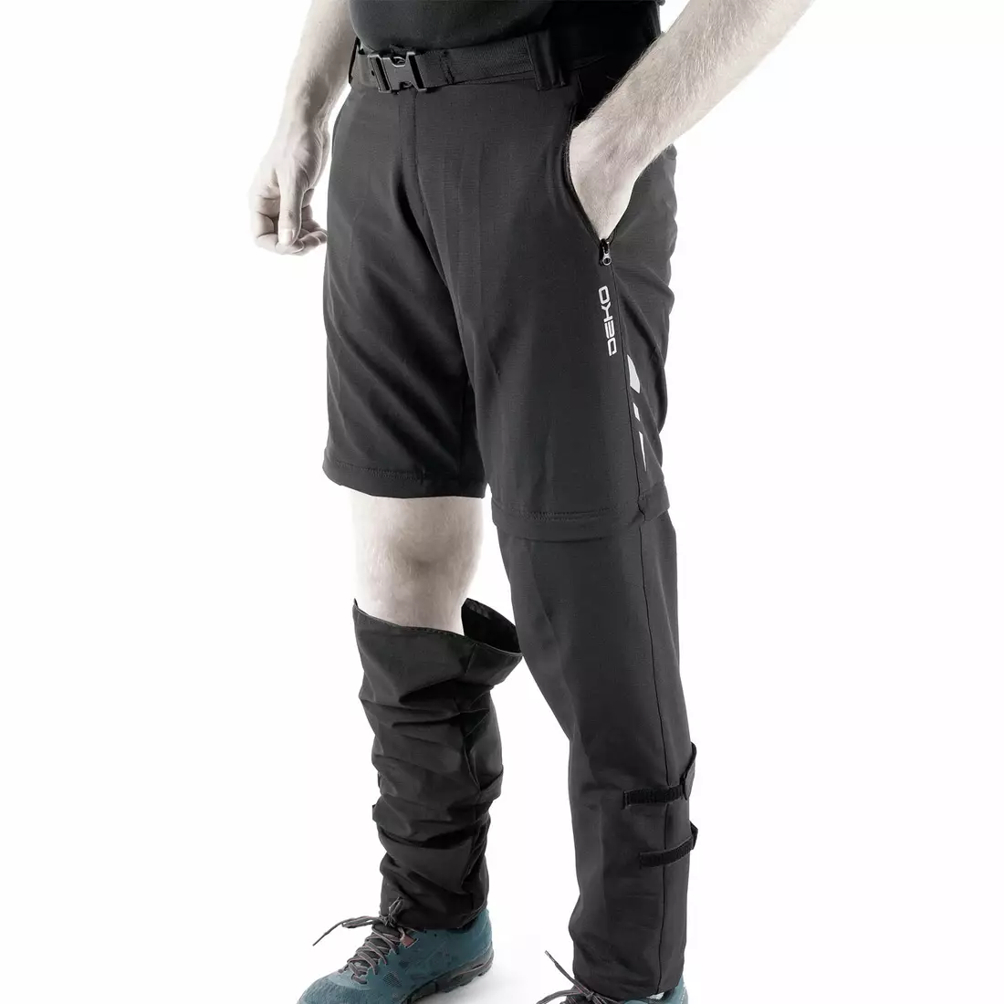 DEKO STR-M-001 Fahrradhose für Männer mit abnehmbaren Beinen, schwarz