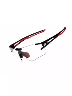 Rockbros 10125 Fahrrad / Sportbrille mit Photochrom schwarz/rot