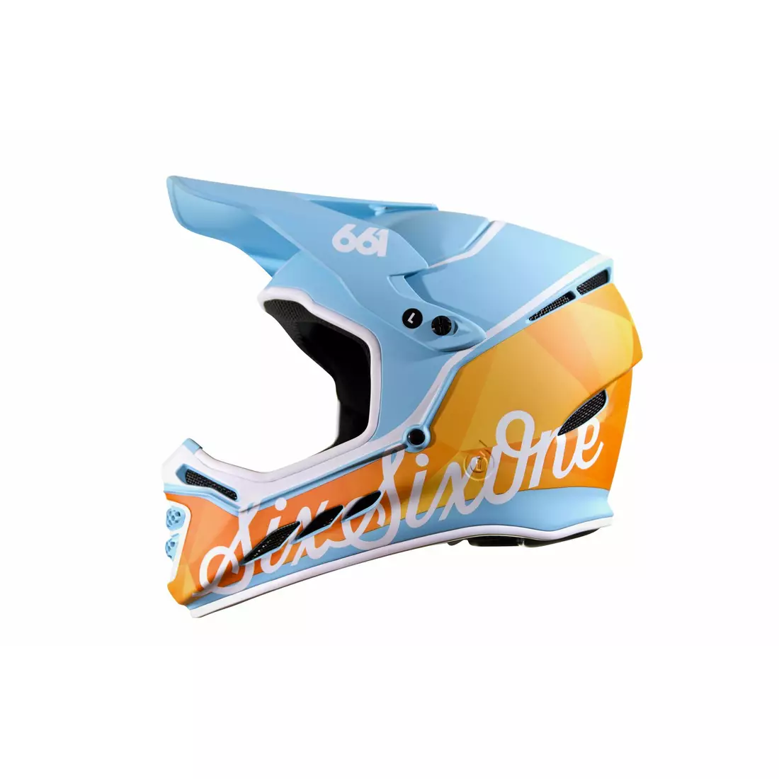 SisSixOne 661 RESET GEO BLORANGE MIPS fullface Fahrradhelm in blau und orange