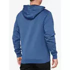 100% Herren Hoodie BURST Hooded Pullover Sweatshirt federal blue STO-36039-400-11
