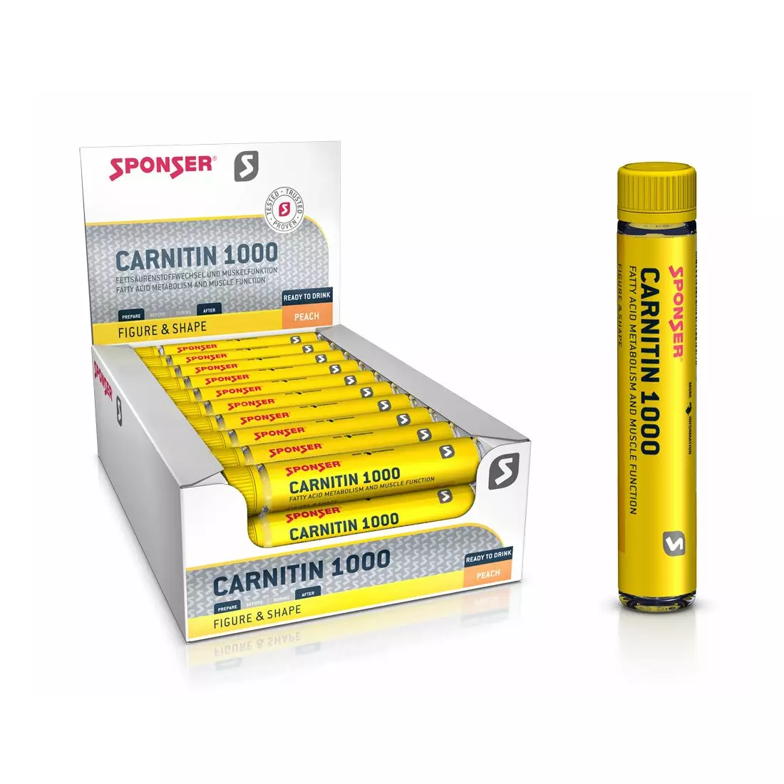 Carnitin SPONSER L-CARNITIN 1000 Pfirsich (Schachtel mit 30 Ampullen x 25 ml)