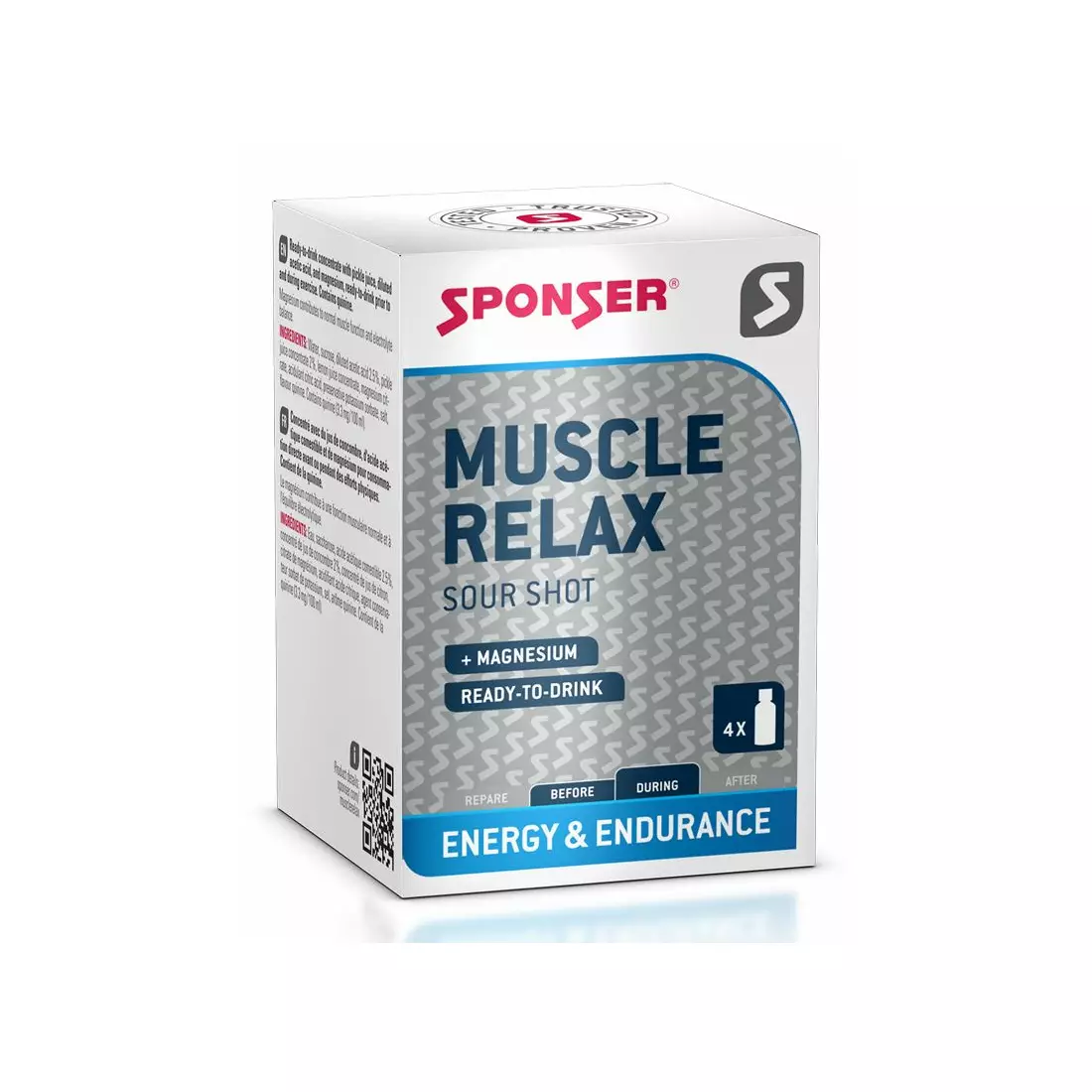 Ergänzung gegen Muskelkrämpfe SPONSER MUSCLE RELAX  in Flaschen (Packung mit 4 x 30 ml)