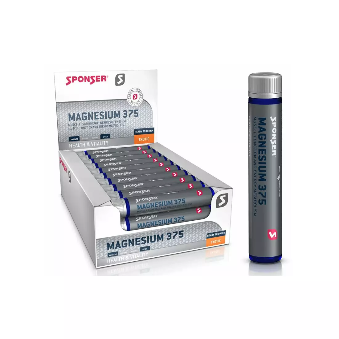 Magnesium SPONSER MAGNESIUM 375 in Ampullen (Karton 30 Ampullen x 25 g)
