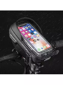 Rockbros Hard Shell Wasserdichte Telefontasche bis zu 6,2&quot; für Fahrradlenker/Fahrradbrücke, schwarz B70