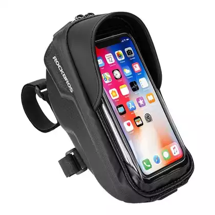 Rockbros Hard Shell Wasserdichte Telefontasche bis zu 6,2&quot; für Fahrradlenker/Fahrradbrücke, schwarz B70