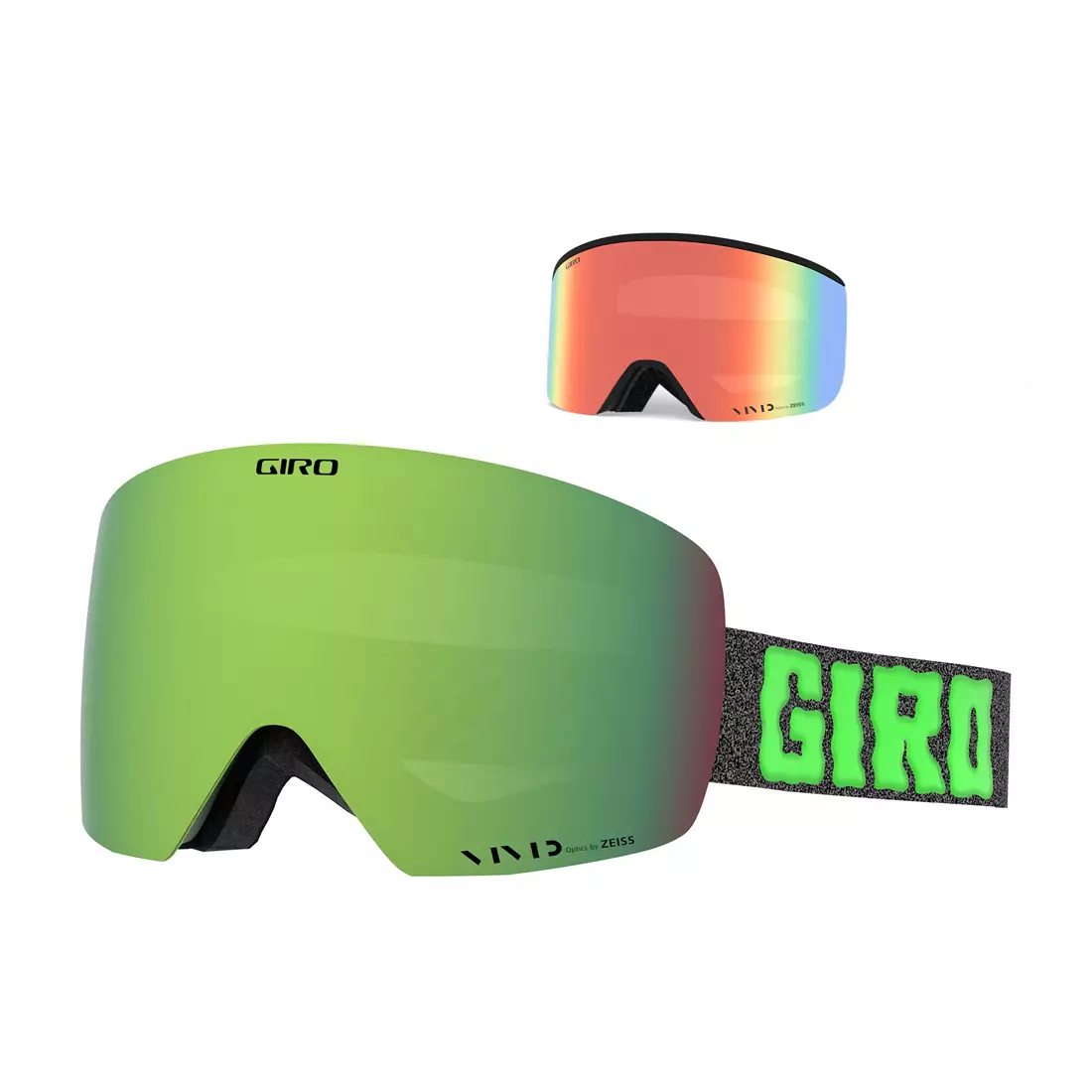 GIRO Winter-Ski-/Snowboardbrille CONTOUR GREEN COSMIC SLIME (VIVID-Carl Zeiss EMERALD 22 % S2 + VIVID-Carl Zeiss INFRARED 62 % S1) GR-7119486