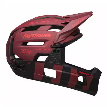 BELL SUPER AIR R MIPS SPHERICAL Full Face Fahrradhelm, matte red black fasthouse