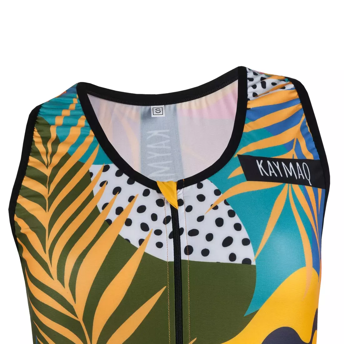 KAYMAQ DESIGN W17 ärmelloses Fahrrad-T-Shirt für Frauen