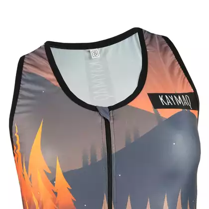 KAYMAQ DESIGN W19 ärmelloses Fahrrad-T-Shirt für Frauen