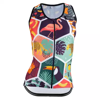 KAYMAQ DESIGN W21 ärmelloses Fahrrad-T-Shirt für Frauen