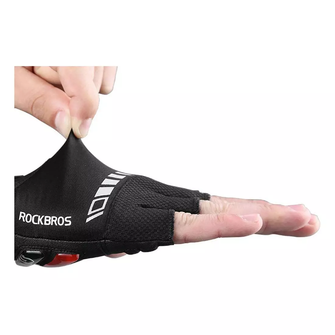 Rockbros Fahrradhandschuhe kurzer Finger schwarz S143-BK