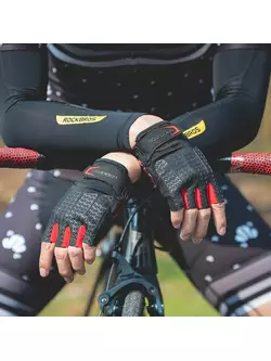 Rockbros Fahrradhandschuhe kurzer Finger, schwarz-rot S169BR