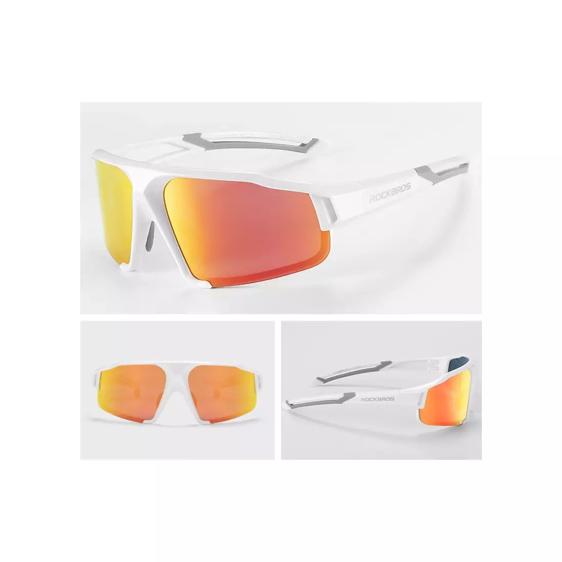 Rockbros SP216WR Fahrrad / Sportbrille mit polarisiertem Weiß