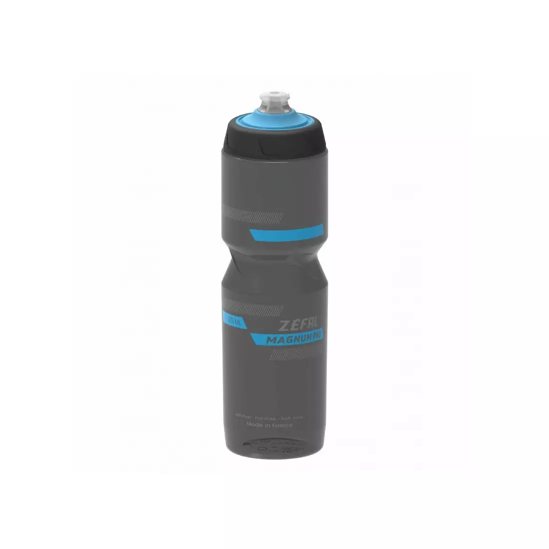 ZEFAL Fahrrad Wasserflasche MAGNUM PRO-SMOKED BLACK 1L cyan blue/grey