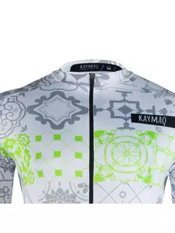 KAYMAQ DESIGN M60 Herren Fahrradtrikot kurzarm Weiß- fluor