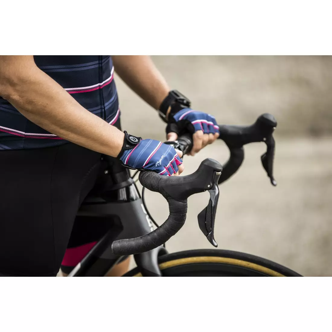 ROGELLI Fahrradhandschuhe für Frauen STRIPE blue/pink