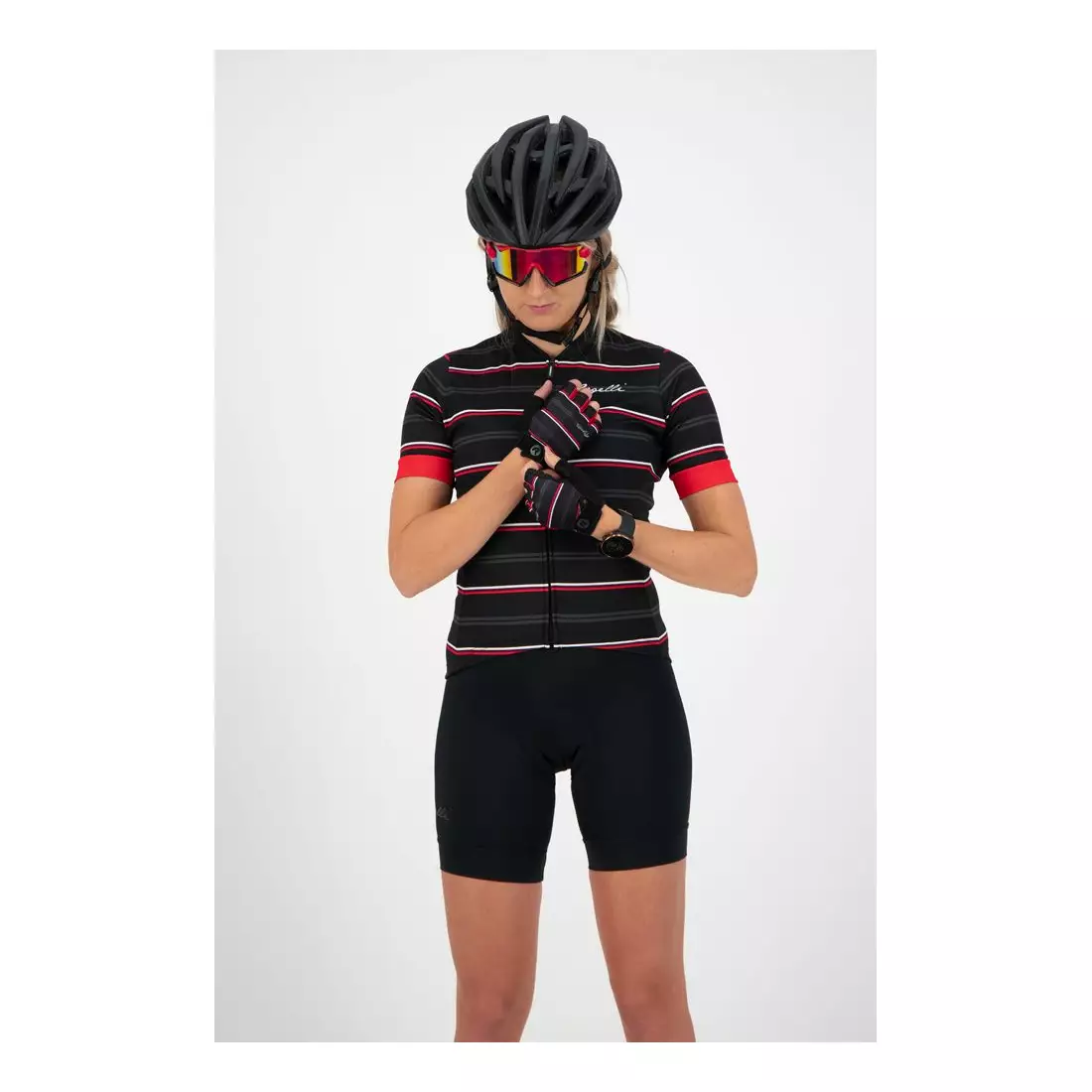 ROGELLI Fahrradhandschuhe für Frauen STRIPE red/black