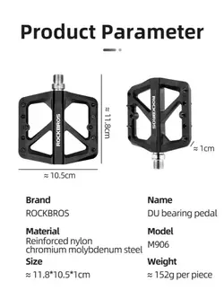 Rockbros Plattformpedale nylon, schwarz M906-BK