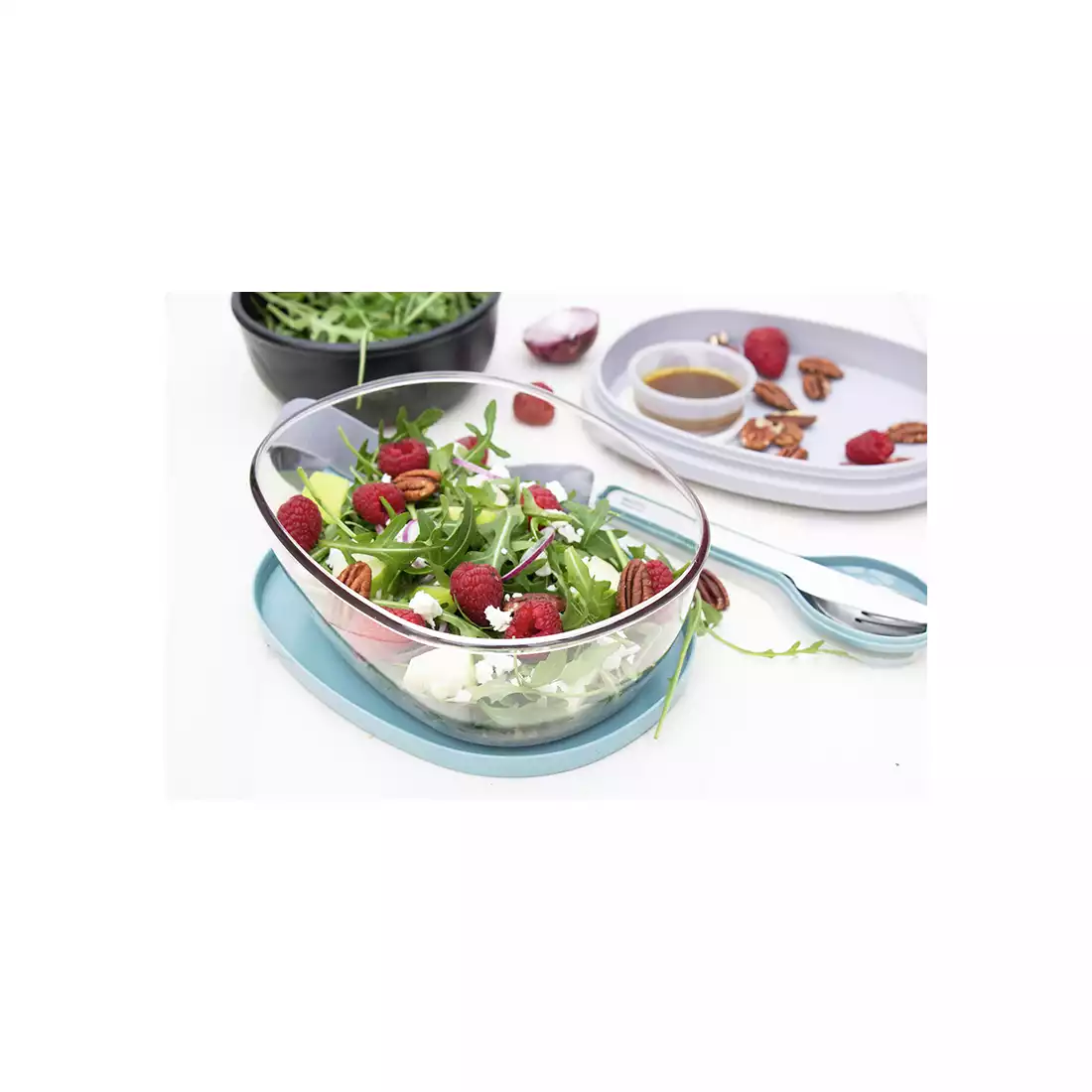 Mepal Ellipse Salatbehälter Salad Box Nordic Blue, blau