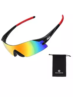 Rockbros 10025 Fahrrad Sportbrille mit polarisiertem schwarz-rot