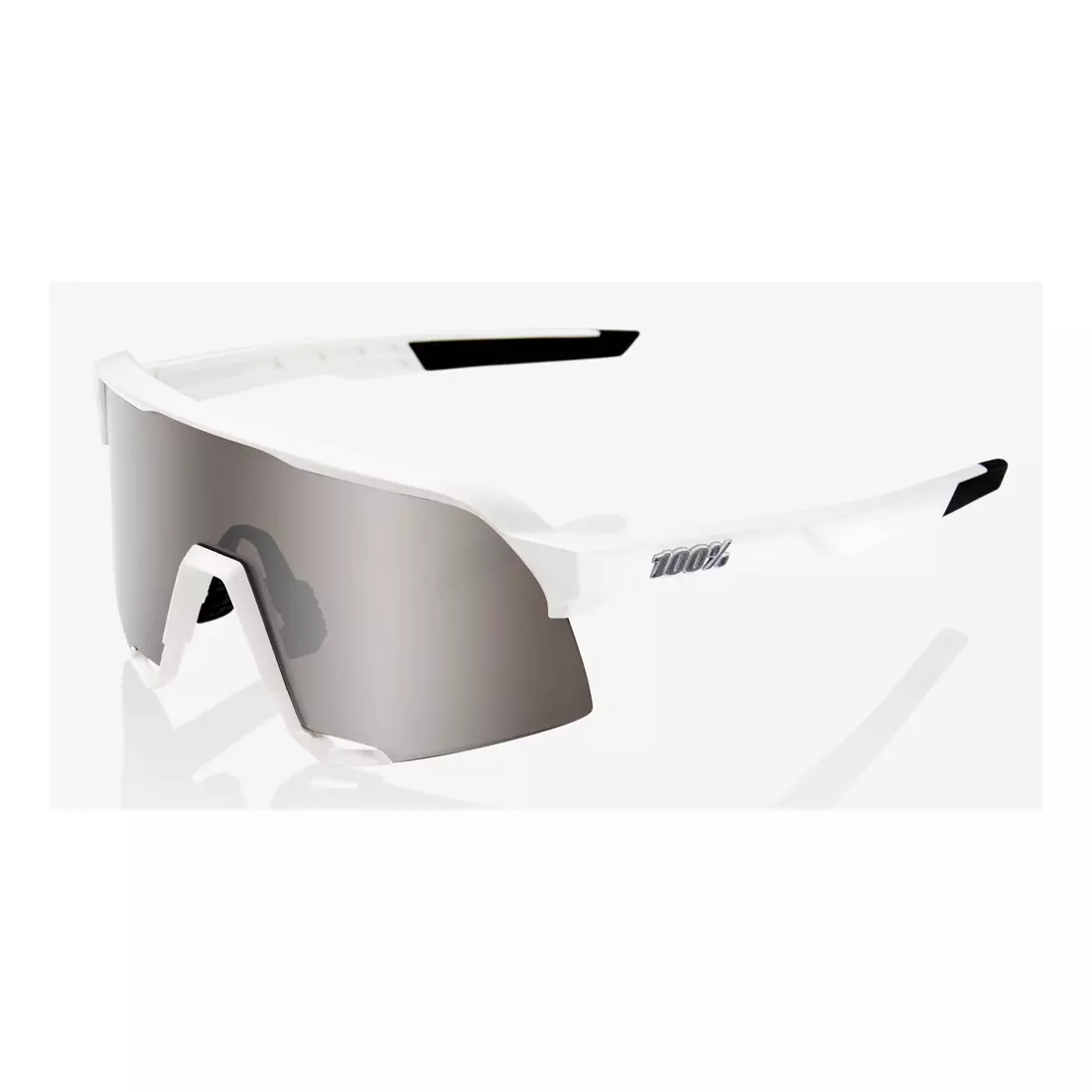 100% Sportbrille S3 (HiPER Silver Mirror Lens) Matte White STO-61034-404-02