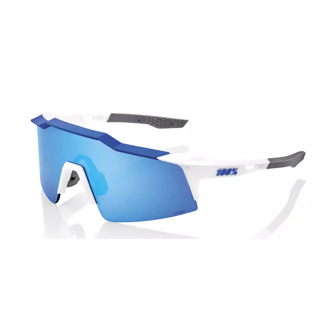 100% Sportbrille SPEEDCRAFT SL (HiPER Blue Multilayer Mirror Lens) Matte White/Metallic Blue STO-61002-407-01