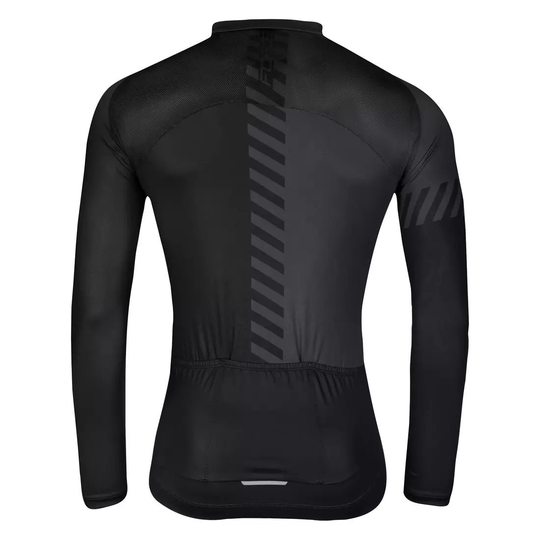 FORCE FASHION Cyklistická košile s dlouhým rukávem, černá a šedá