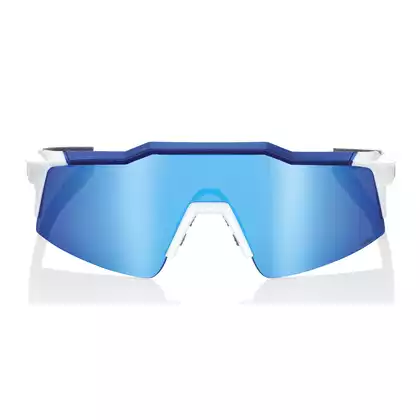 100% Sportbrille SPEEDCRAFT SL (HiPER Blue Multilayer Mirror Lens) Matte White/Metallic Blue STO-61002-407-01