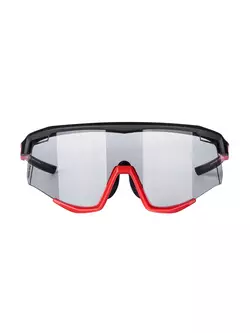 FORCE Fahrrad / Sportbrille SONIC, Photochrom, schwarz und rot, 910957