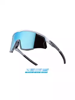 FORCE SONIC Fahrrad / Sportbrille, weiß und grau