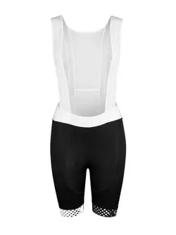 FORCE VISION LADY Damen-Radhose mit Hosenträgern, schwarz und weiß