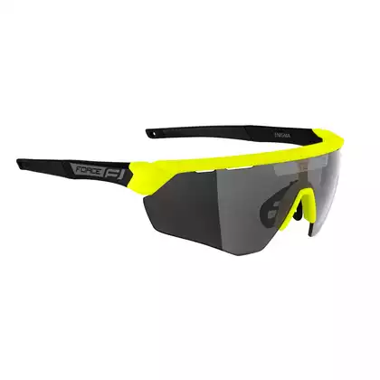 FORCE Sonnenbrille ENIGMA, fluo-schwarz matt, schwarze Gläser 91172