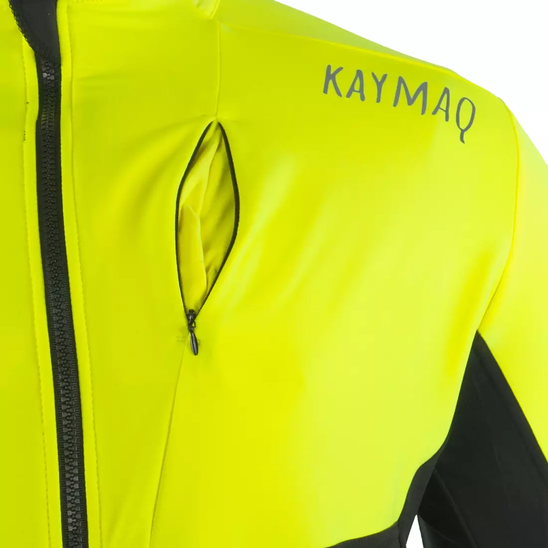 KAYMAQ KYQLS-001 Herren Thermo Radtrikot fluo gelb-schwarz