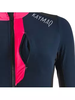 KAYMAQ KYQLSW-100 Damen Radtrikot Langarm Fahrrad Thermotrikot Fahren Atmungsativ blau-schwarz