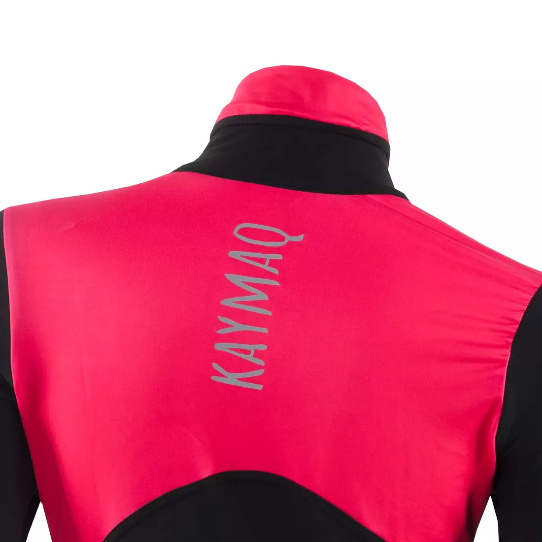 KAYMAQ KYQLSW-100 Damen Radtrikot Langarm Fahrrad Thermotrikot Fahren Atmungsativ schwarz-rosa
