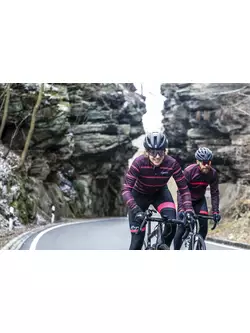ROGELLI Fahrrad Winterjacke für Damen STRIPE bordeaux/coral ROG351089