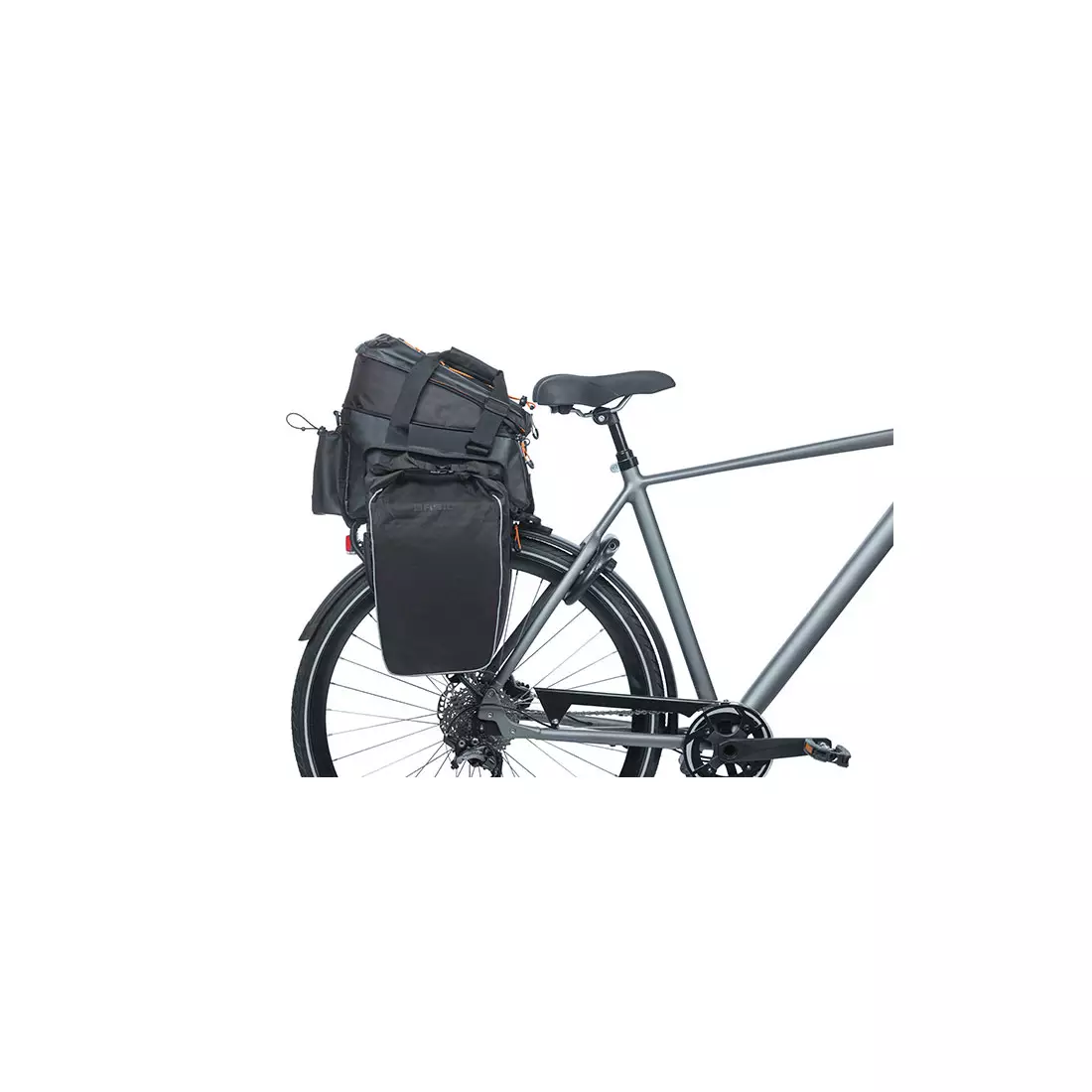 BASIL Fahrradtasche MILES TARPAULIN TRUNKBAG XL Pro, 9-36L, black/orange 18296